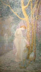 Vrouw met pauwen